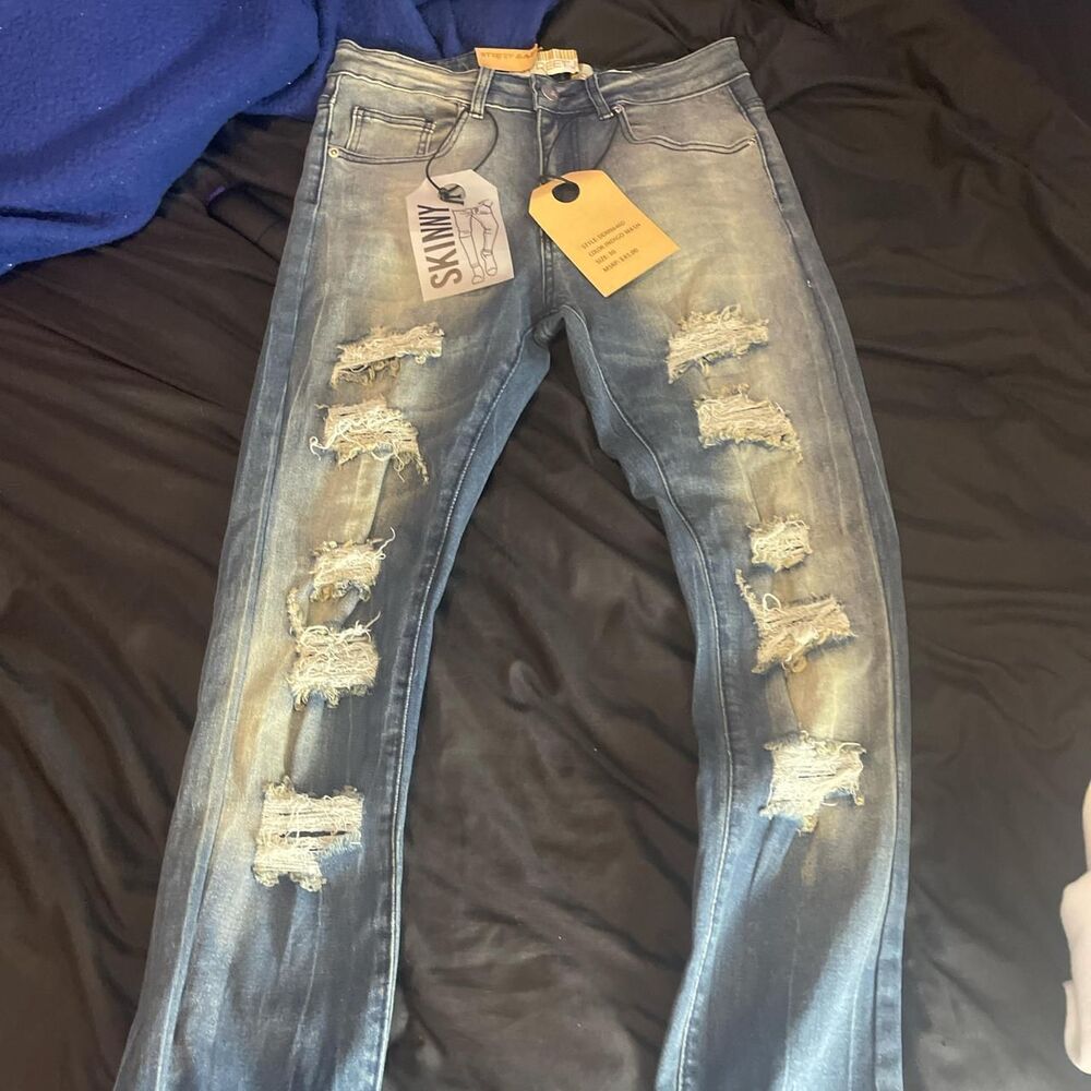 Unbranded Men's Blue and Navy Jeans